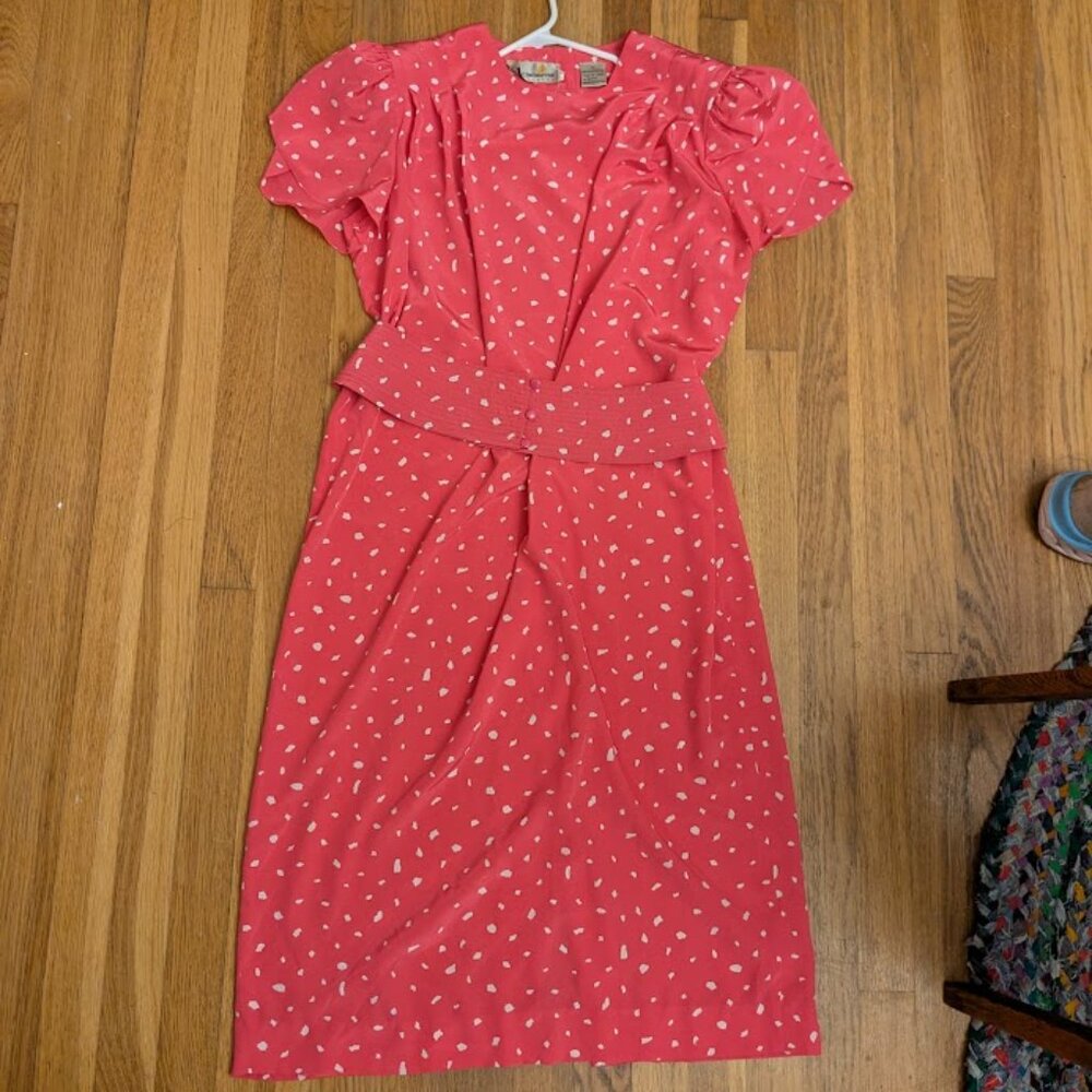 Pristine! Vintage 80s Bright Pink Semi-Formal Dress